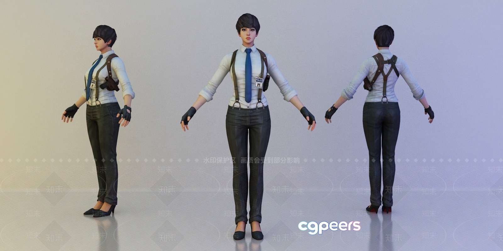 A 3D Rendering Of A Woman In A White Shirt And Black Pants 3D Model - 21999 - VRAY Render A 3D Rendering Of A Woman In A White Shirt And Black Pants 3D Model - 21999 - VRAY Render