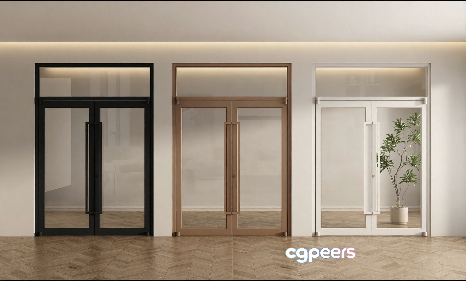 Modern Sliding Glass Doors 3D Model - 13965 - VRAY Render