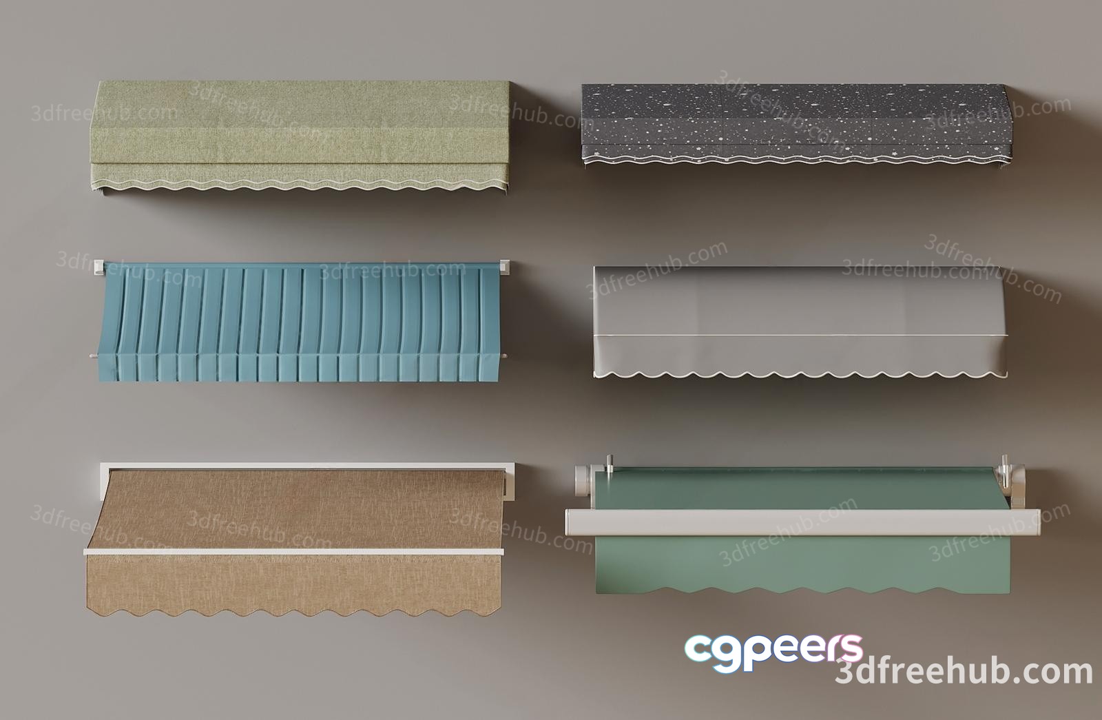 A Collection Of Awnings 3D Model - 22690 - VRAY Render A Collection Of Awnings 3D Model - 22690 - VRAY Render