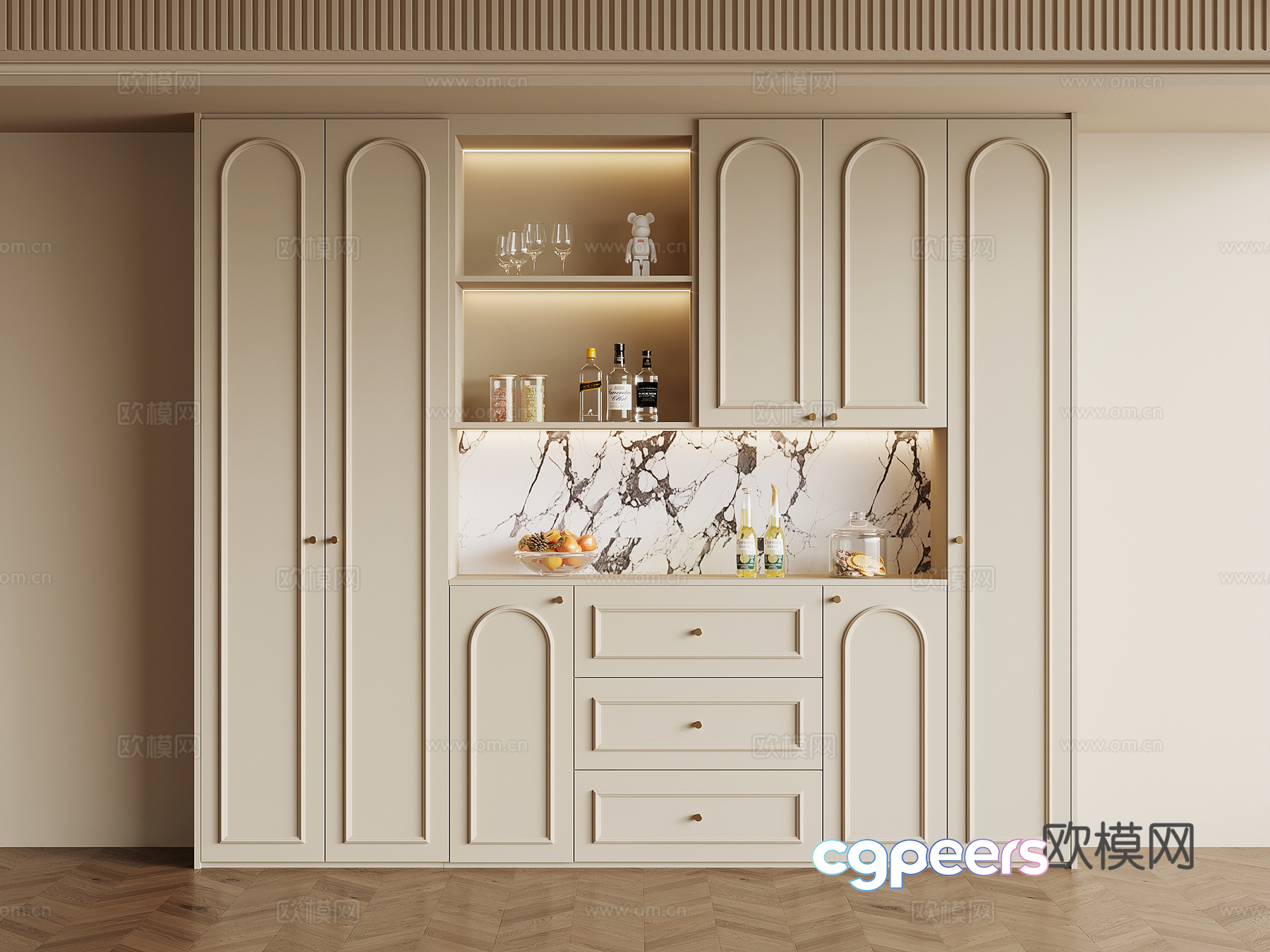 Modern Kitchen Cabinets 3D Model - 12223 - VRAY Render Modern Kitchen Cabinets 3D Model - 12223 - VRAY Render