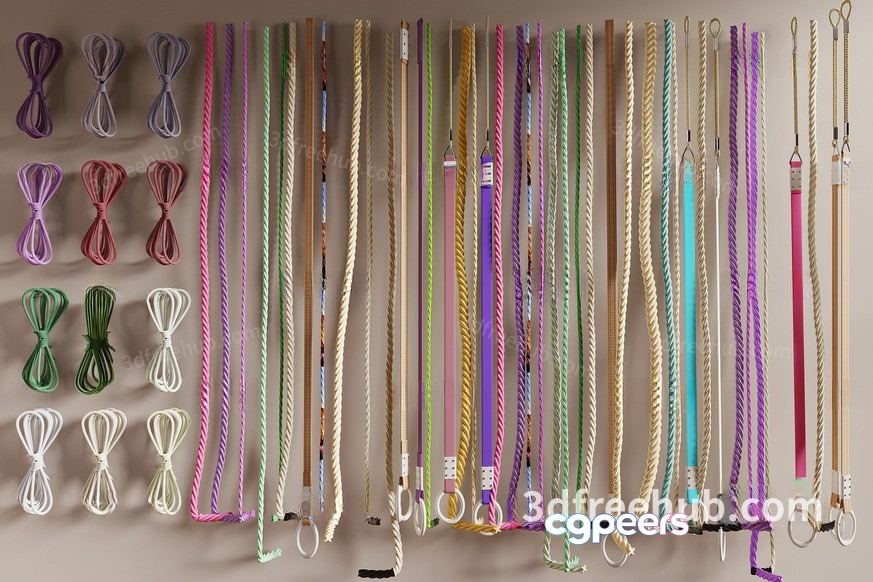 The Main Subject Is A Collection Of Colorful Ropes 3D Model - 20218 - VRAY Render