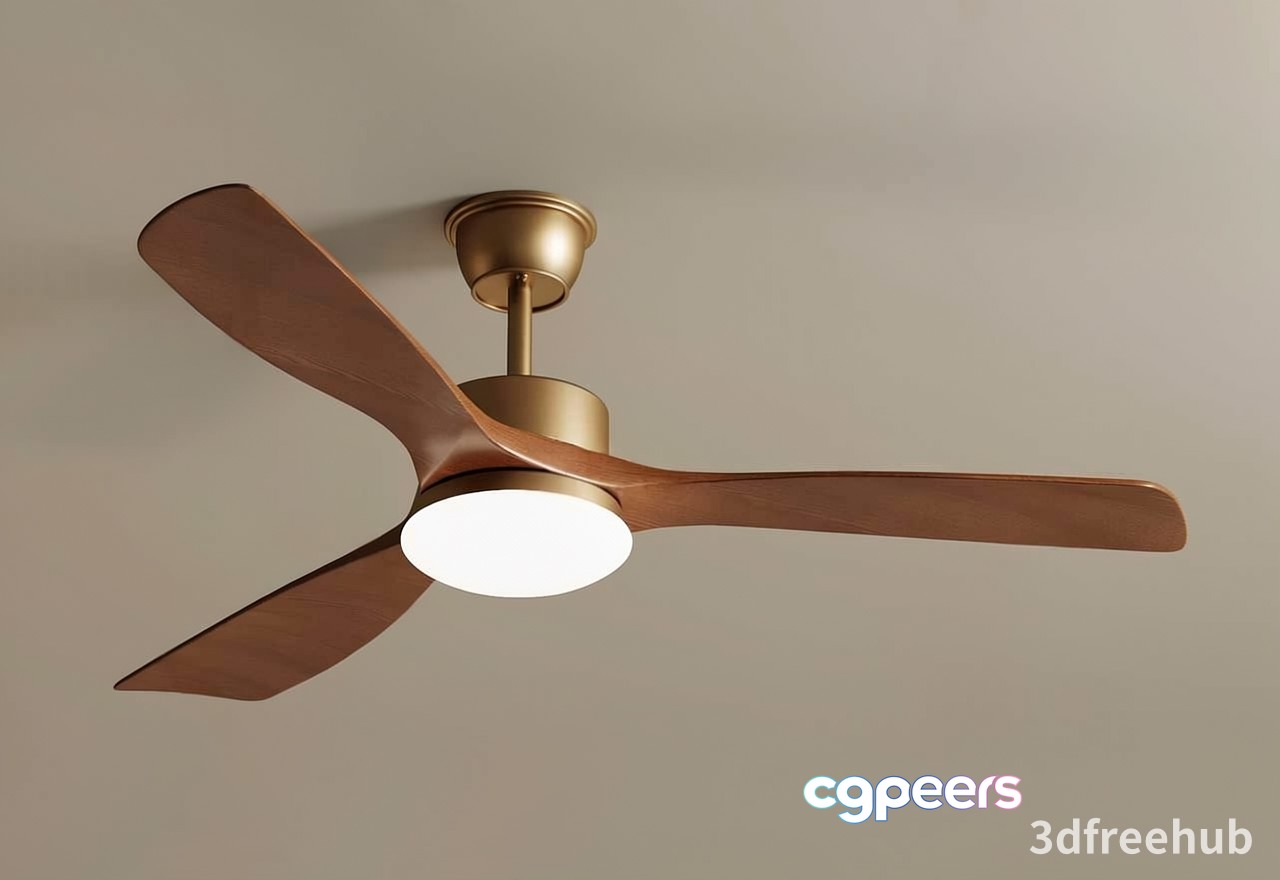 A Gold Light Fixture 3D Model - 3288 - VRAY Render