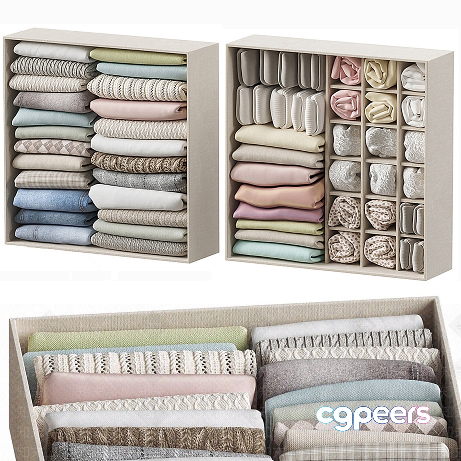 Organized Linen Storage 3D Model - 1155 - CORONA Render Organized Linen Storage 3D Model - 1155 - CORONA Render