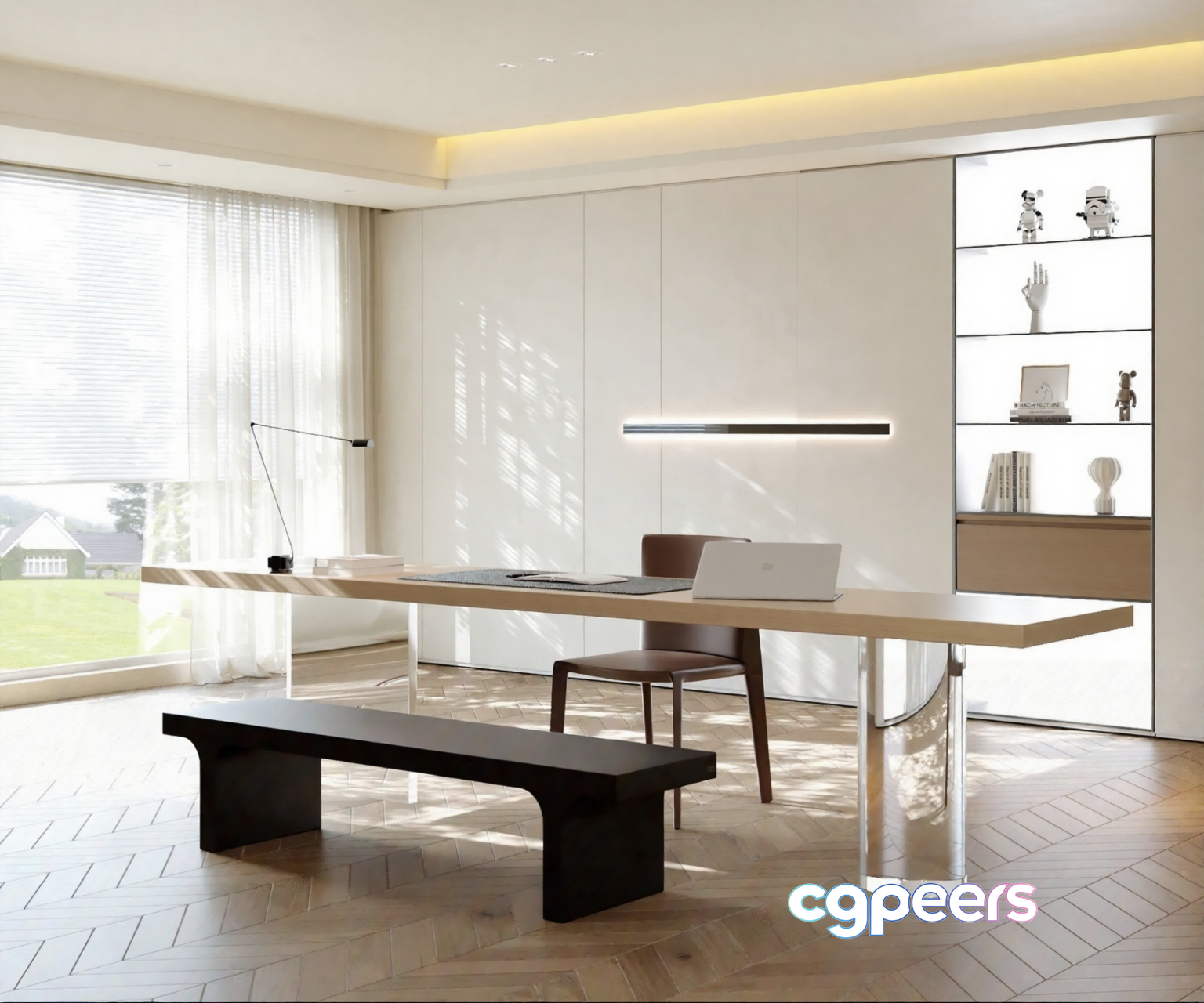 Modern Minimalist Office 3D Model - 21815 - CORONA Render