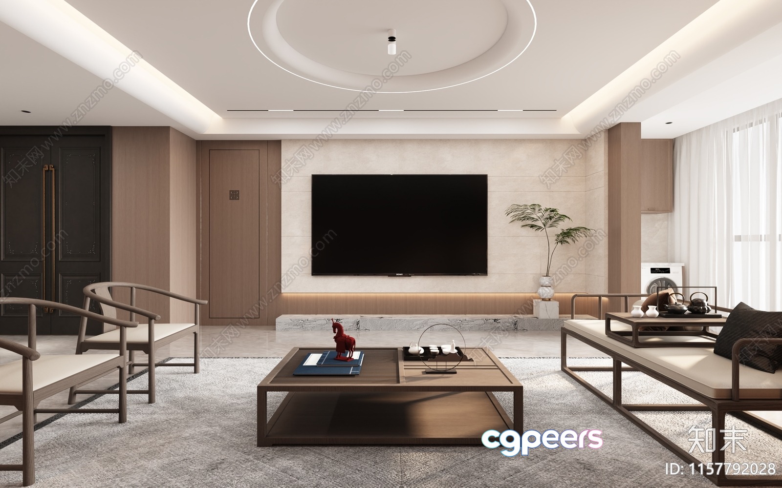 Modern Living Room 3D Model - 17701 - VRAY Render