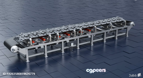 Industrial Conveyor Belt 3D Model - 11466 - VRAY Render
