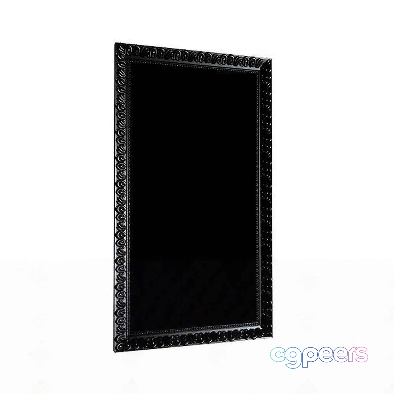 A Black Mirror With An Ornate Frame 3D Model - 8269 - VRAY Render