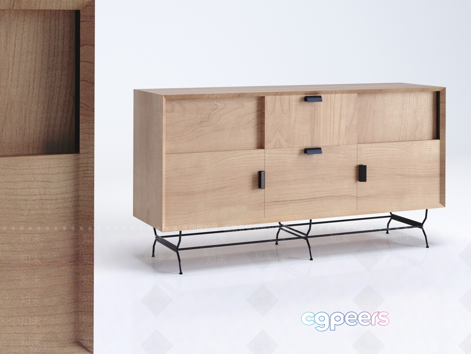 A Wooden Dresser 3D Model - 4163 - VRAY Render A Wooden Dresser 3D Model - 4163 - VRAY Render