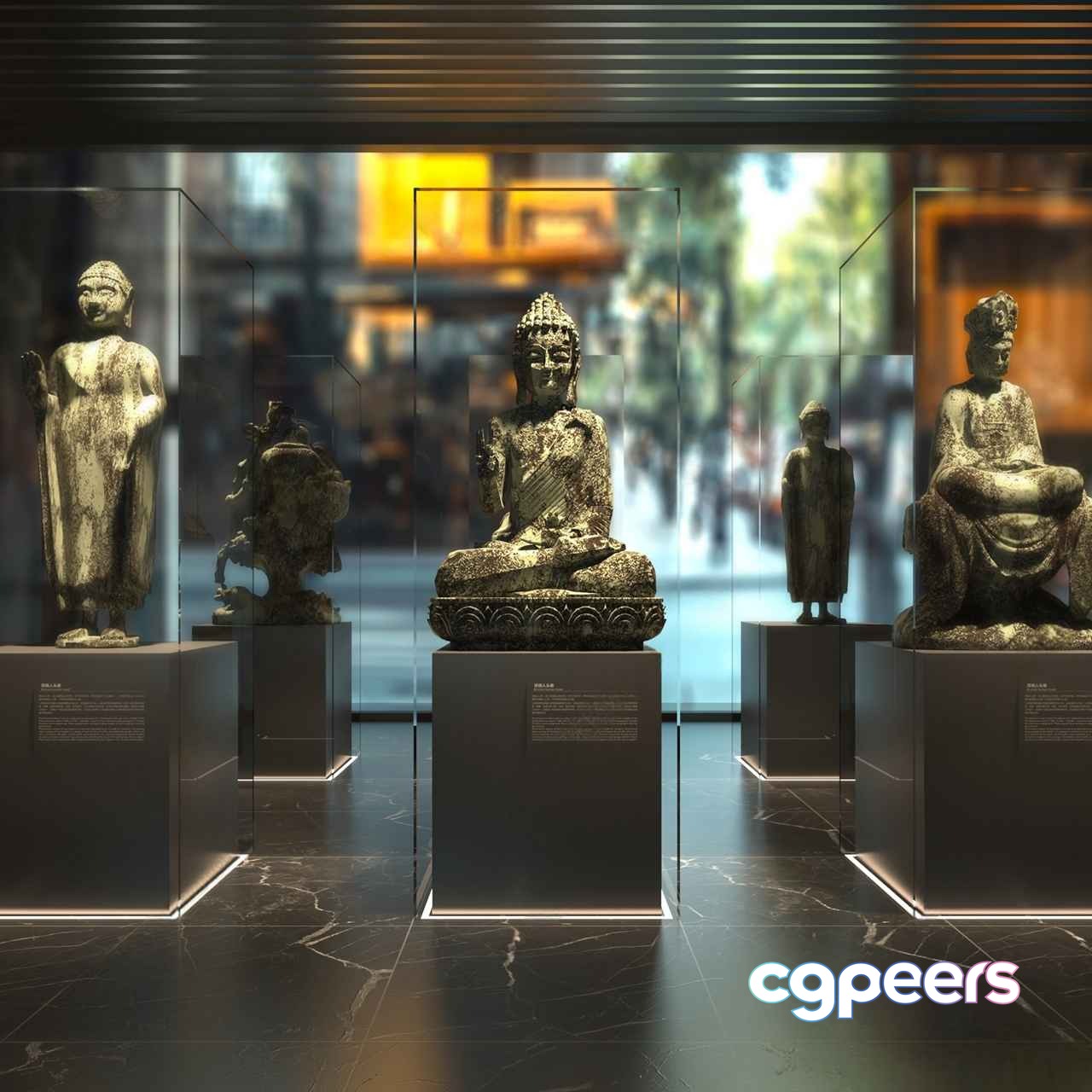 Ancient Stone Statues 3D Model - 13594 - VRAY Render