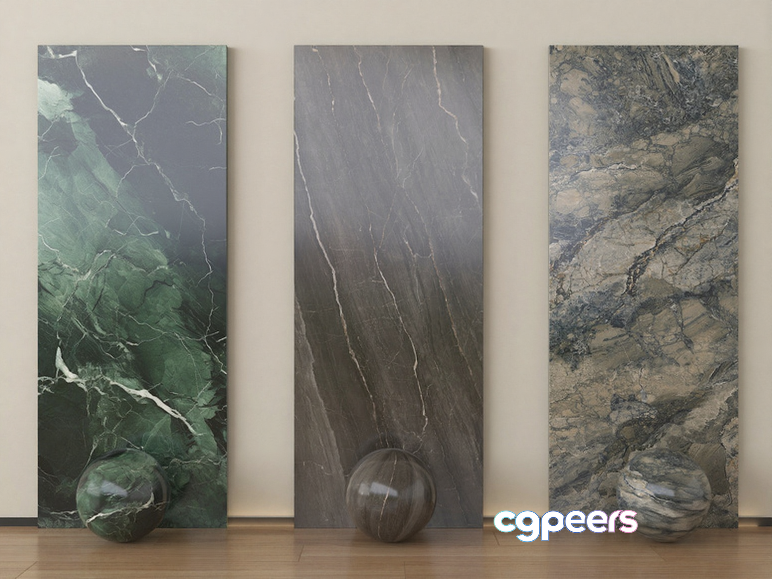 Three Marble Panels 3D Model - 13233 - VRAY Render Three Marble Panels 3D Model - 13233 - VRAY Render