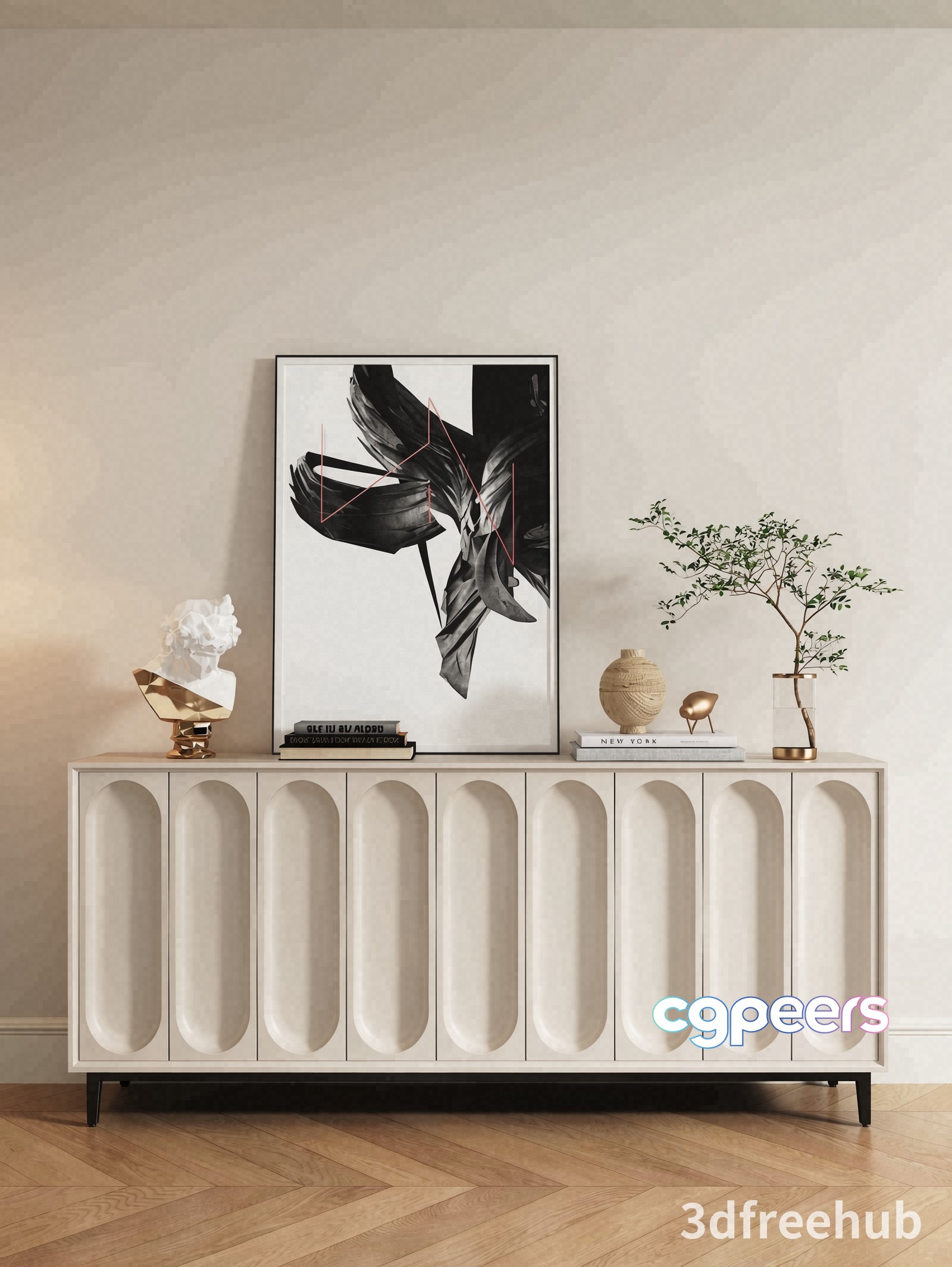 Modern Sideboard 3D Model - 22988 - VRAY Render