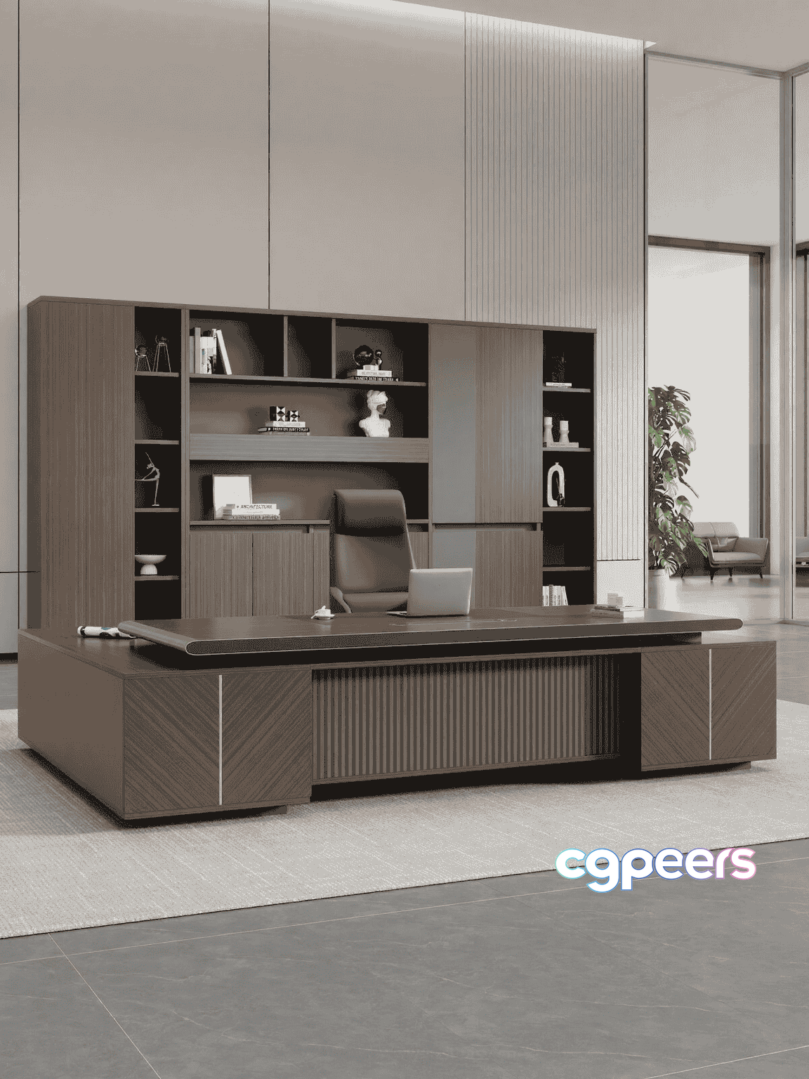 A Modern Office Desk 3D Model - 14537 - CORONA Render