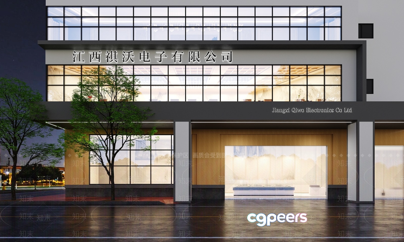 Modern Commercial Building 3D Model - 7842 - VRAY Render Modern Commercial Building 3D Model - 7842 - VRAY Render