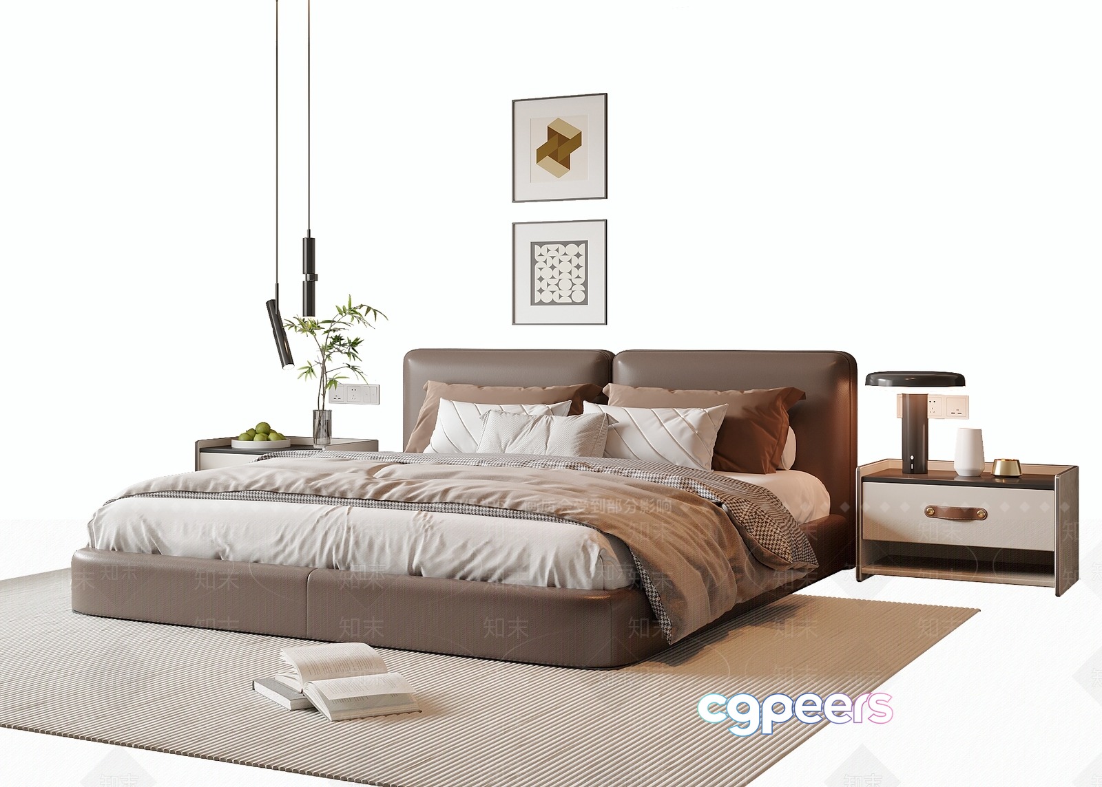 Cozy Modern Bedroom 3D Model - 3211 - VRAY Render