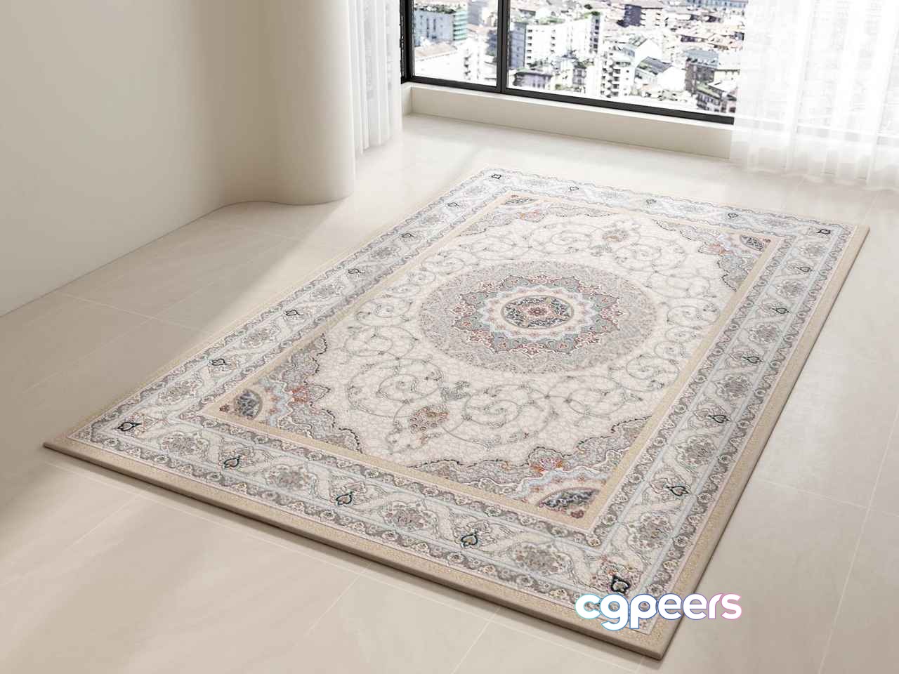 A White Area Rug 3D Model - 5493 - VRAY Render