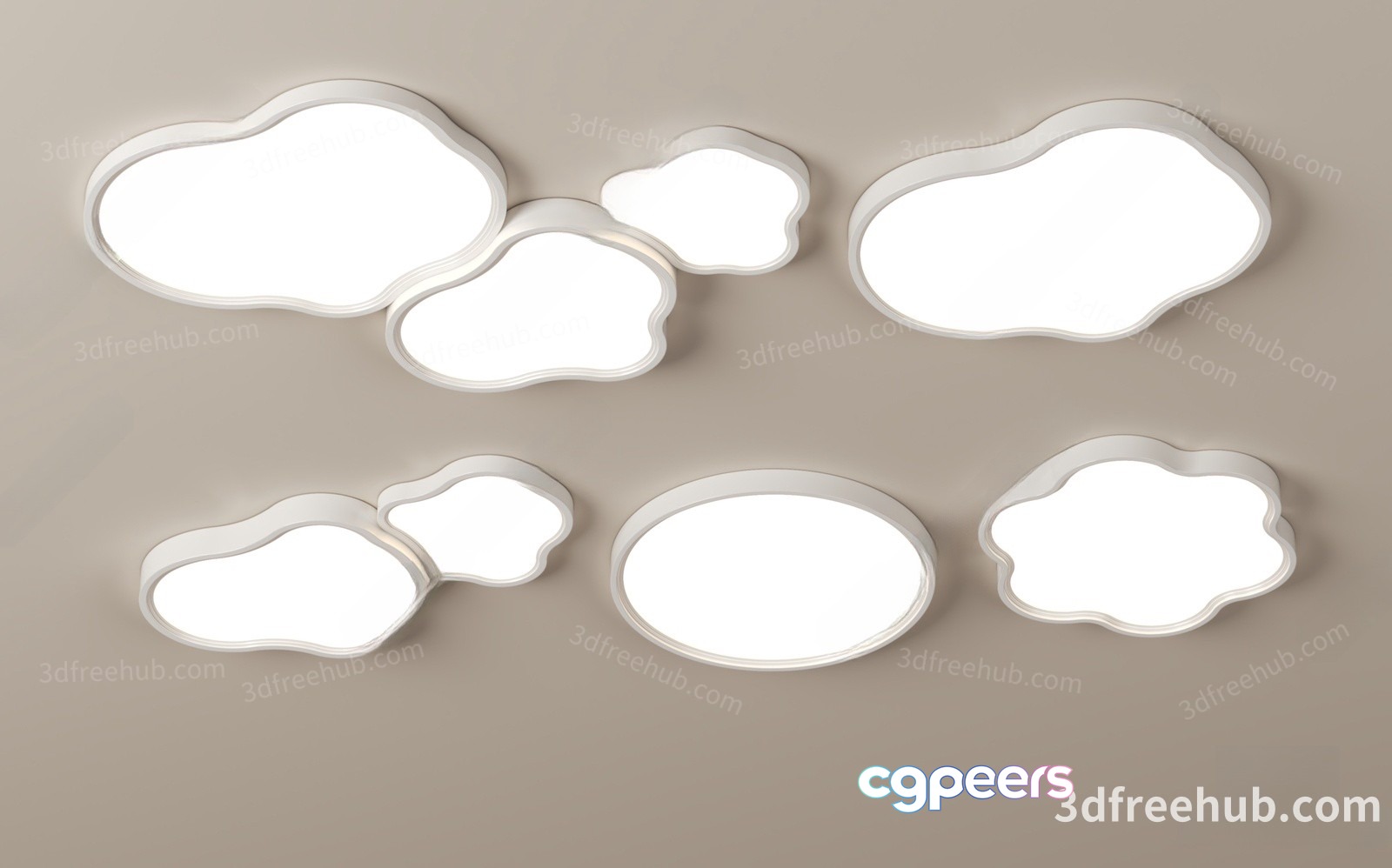 Cloud-Shaped Light Fixtures 3D Model - 20278 - VRAY Render