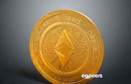 Gold Coin 3D Model - 6217 - VRAY Render