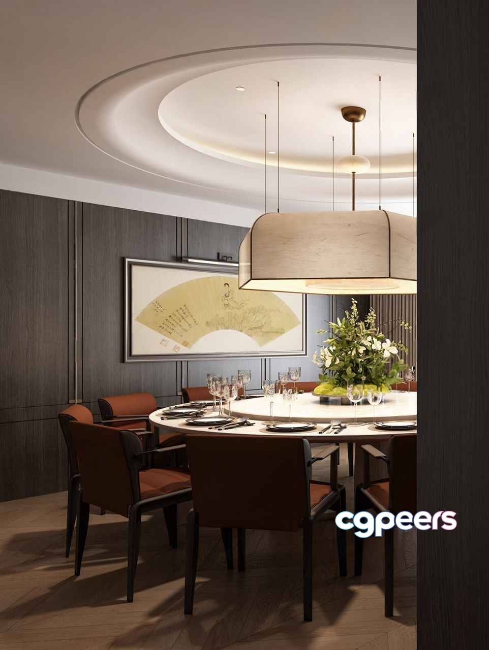 Modern Dining Room 3D Model - 8548 - VRAY Render