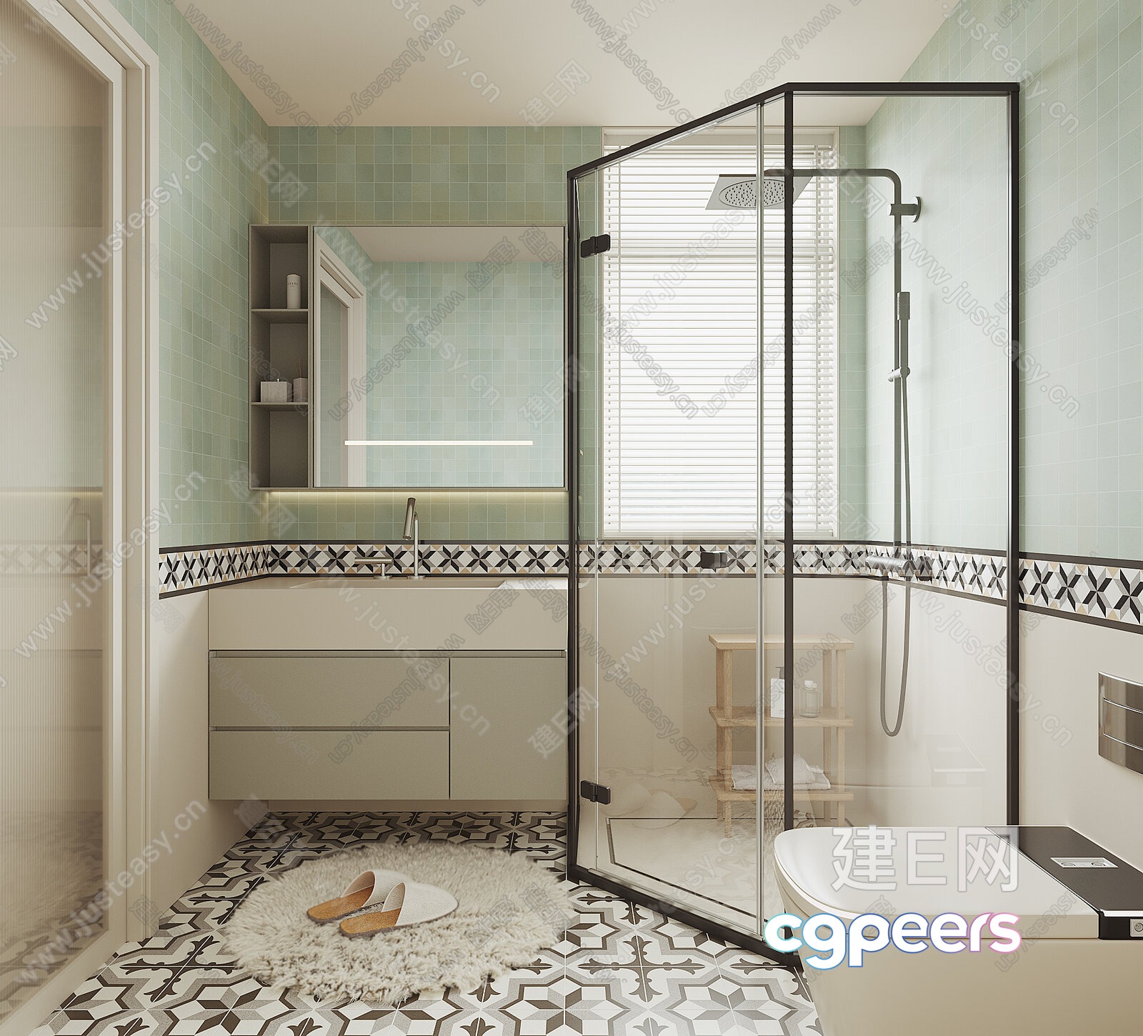 Modern Bathroom 3D Model - 1743 - CORONA Render