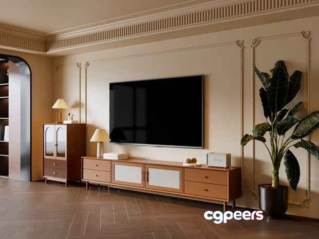 Modern Tv Stand 3D Model - 9370 - VRAY Render Modern Tv Stand 3D Model - 9370 - VRAY Render