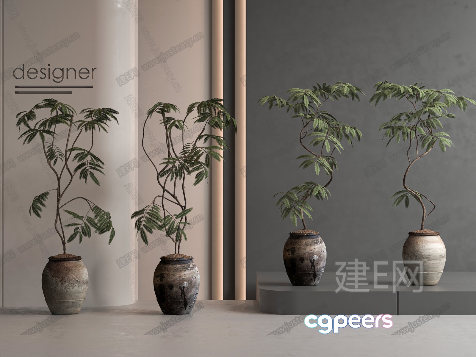 Modern Plant Display 3D Model - 4040 - VRAY Render Modern Plant Display 3D Model - 4040 - VRAY Render