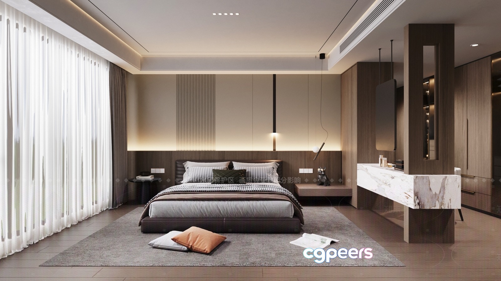 Modern Master Bedroom 3D Model - 8656 - VRAY Render
