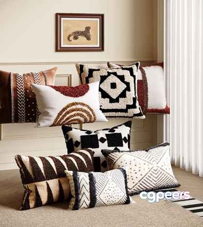 Modern Throw Pillows 3D Model - 8516 - VRAY Render