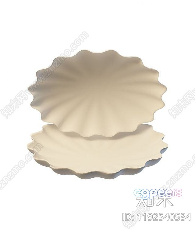 Two Beige Seashells 3D Model - 16512 - VRAY Render