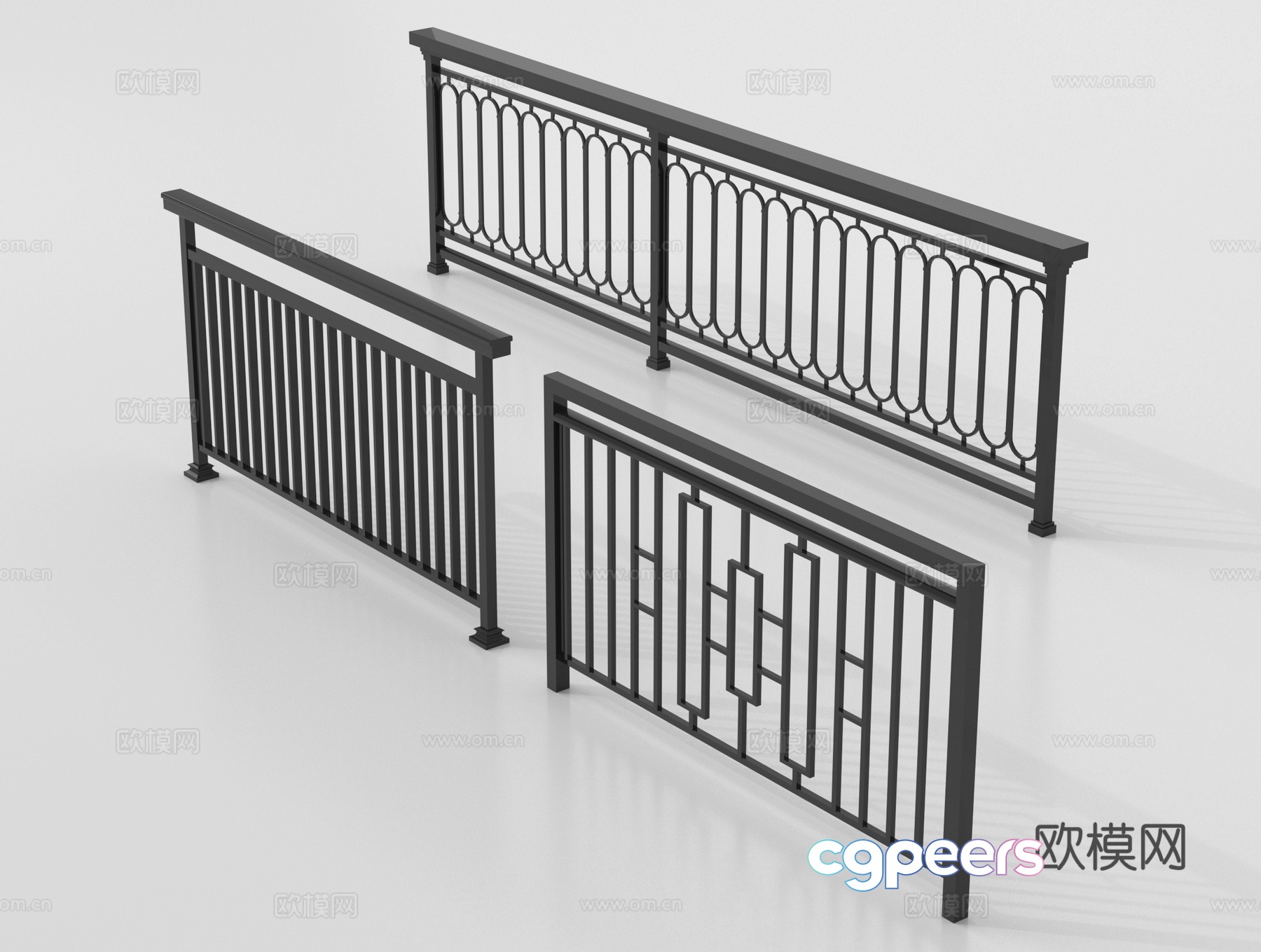 A Set Of Railings 3D Model - 851 - VRAY Render