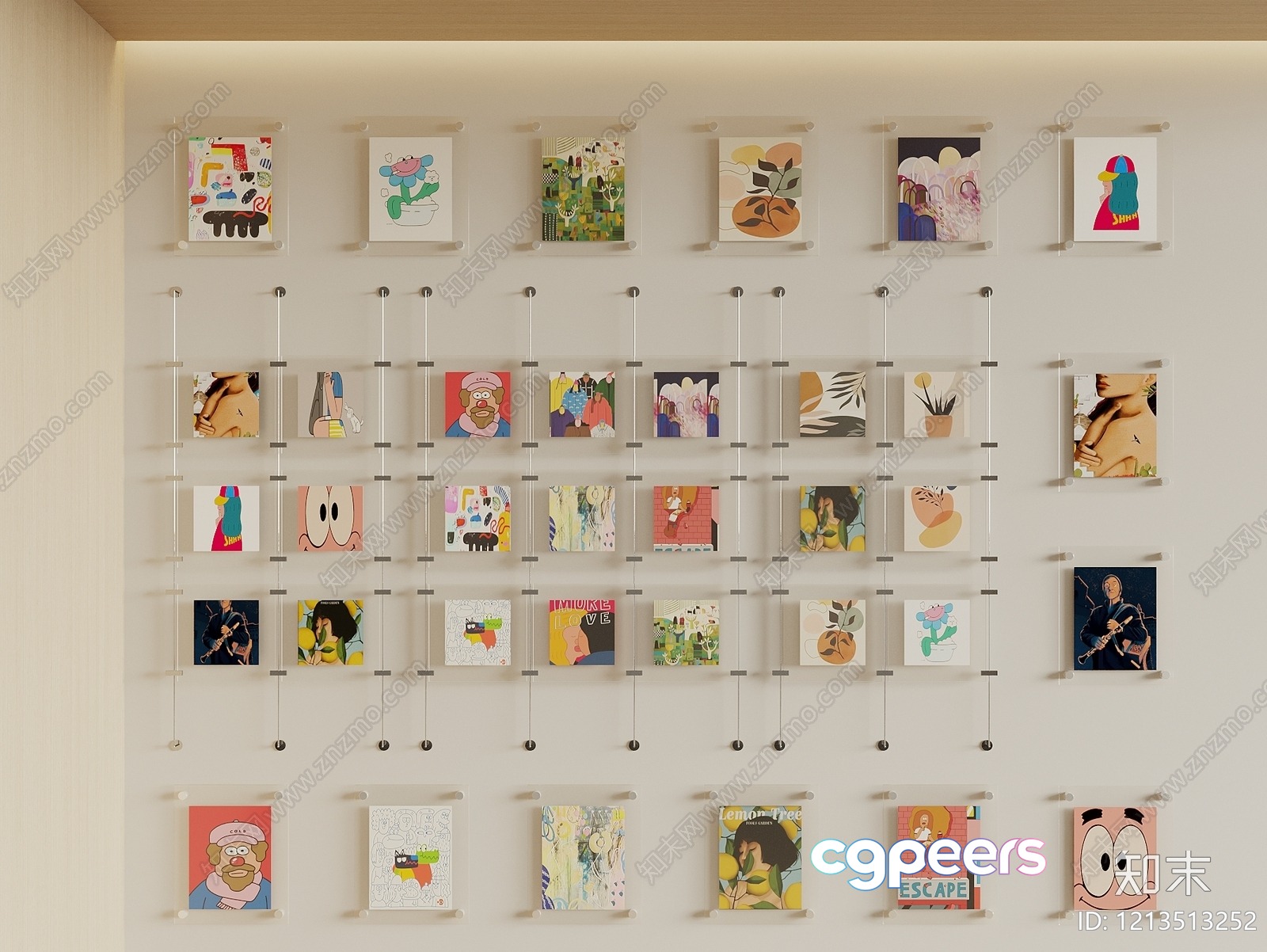 A Collection Of Colorful Artwork 3D Model - 12806 - VRAY Render