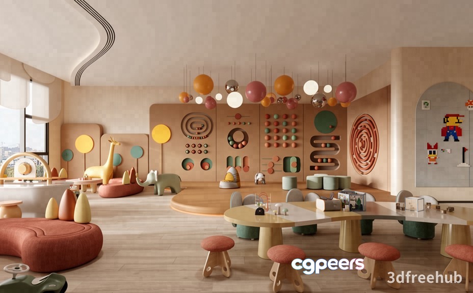 Modern Playroom 3D Model - 21791 - VRAY Render