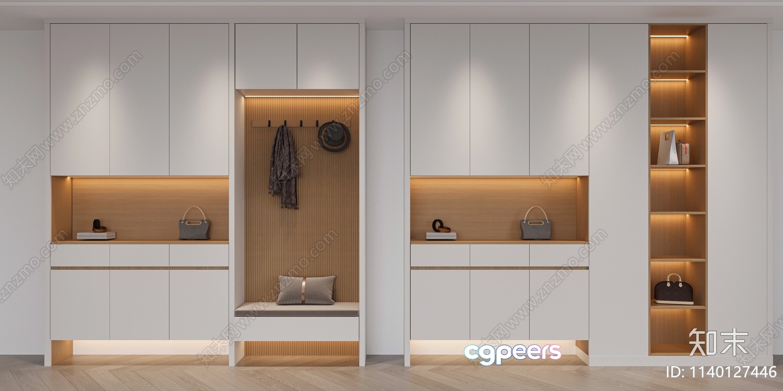 Modern White Closet 3D Model - 21338 - CORONA Render