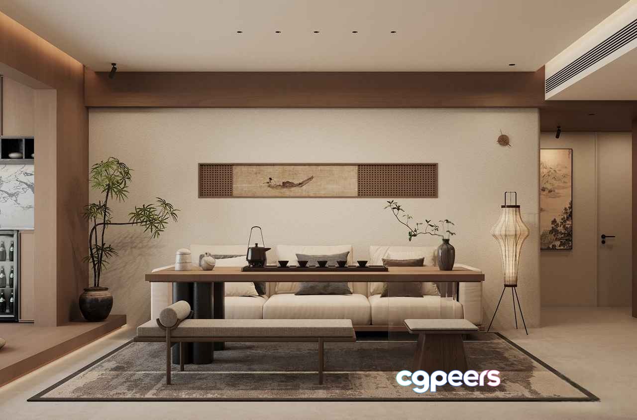 Modern Living Room 3D Model - 3817 - VRAY Render Modern Living Room 3D Model - 3817 - VRAY Render