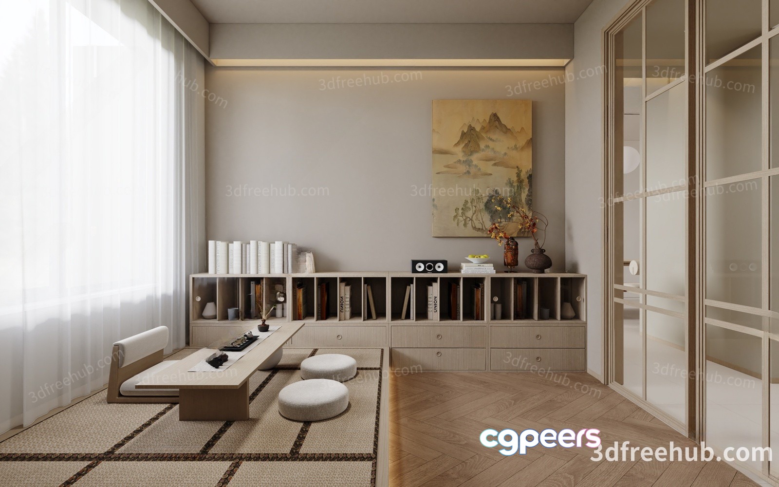 Modern Living Room 3D Model - 22967 - VRAY Render