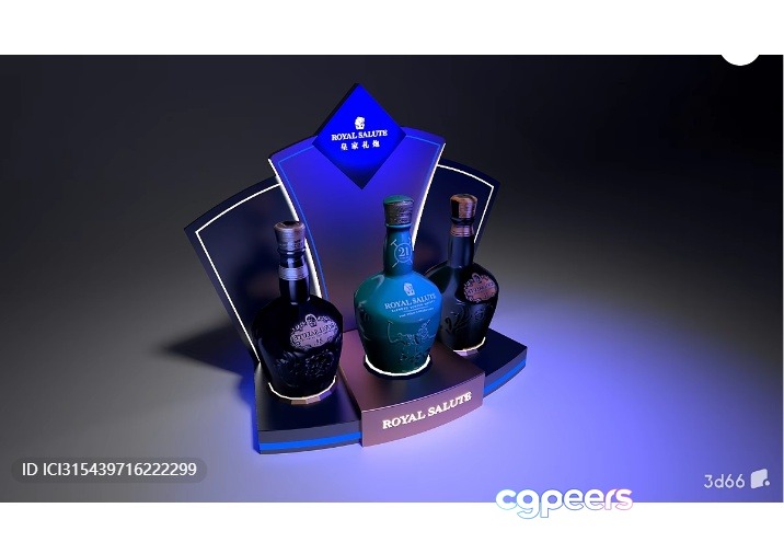 Three Bottles Of Liquor 3D Model - 9430 - VRAY Render Three Bottles Of Liquor 3D Model - 9430 - VRAY Render