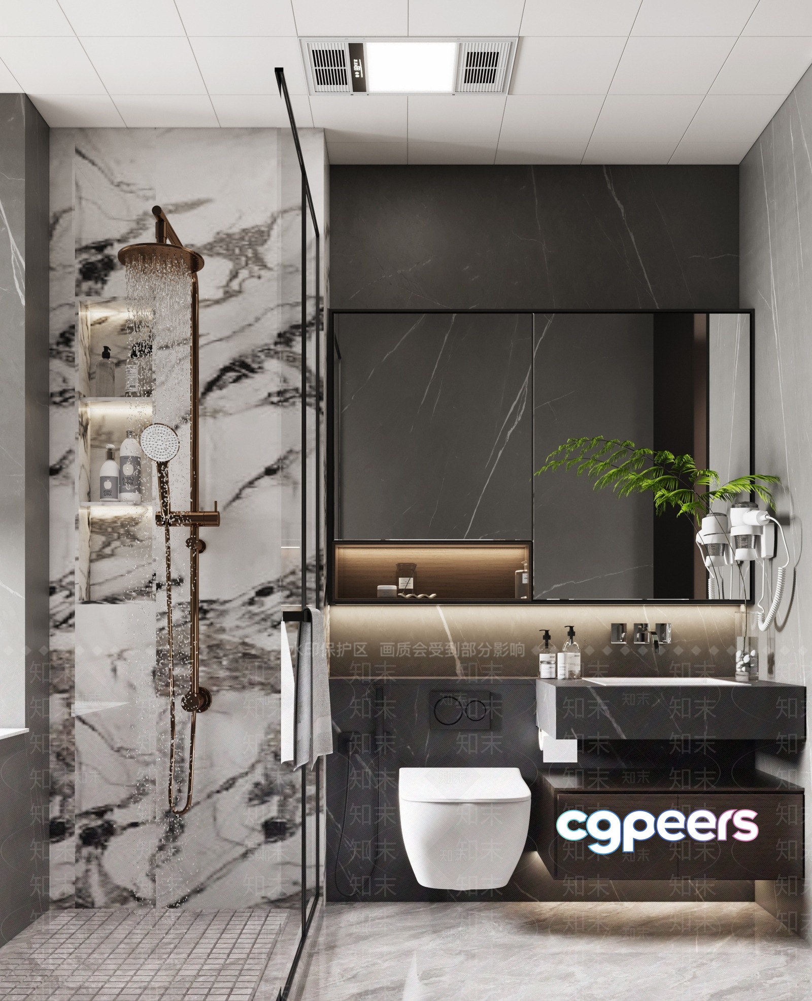 Modern Bathroom Design 3D Model - 5786 - VRAY Render
