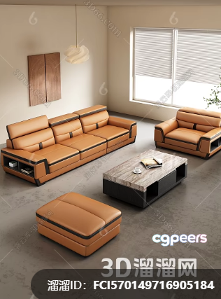 Modern Living Room 3D Model - 6293 - VRAY Render