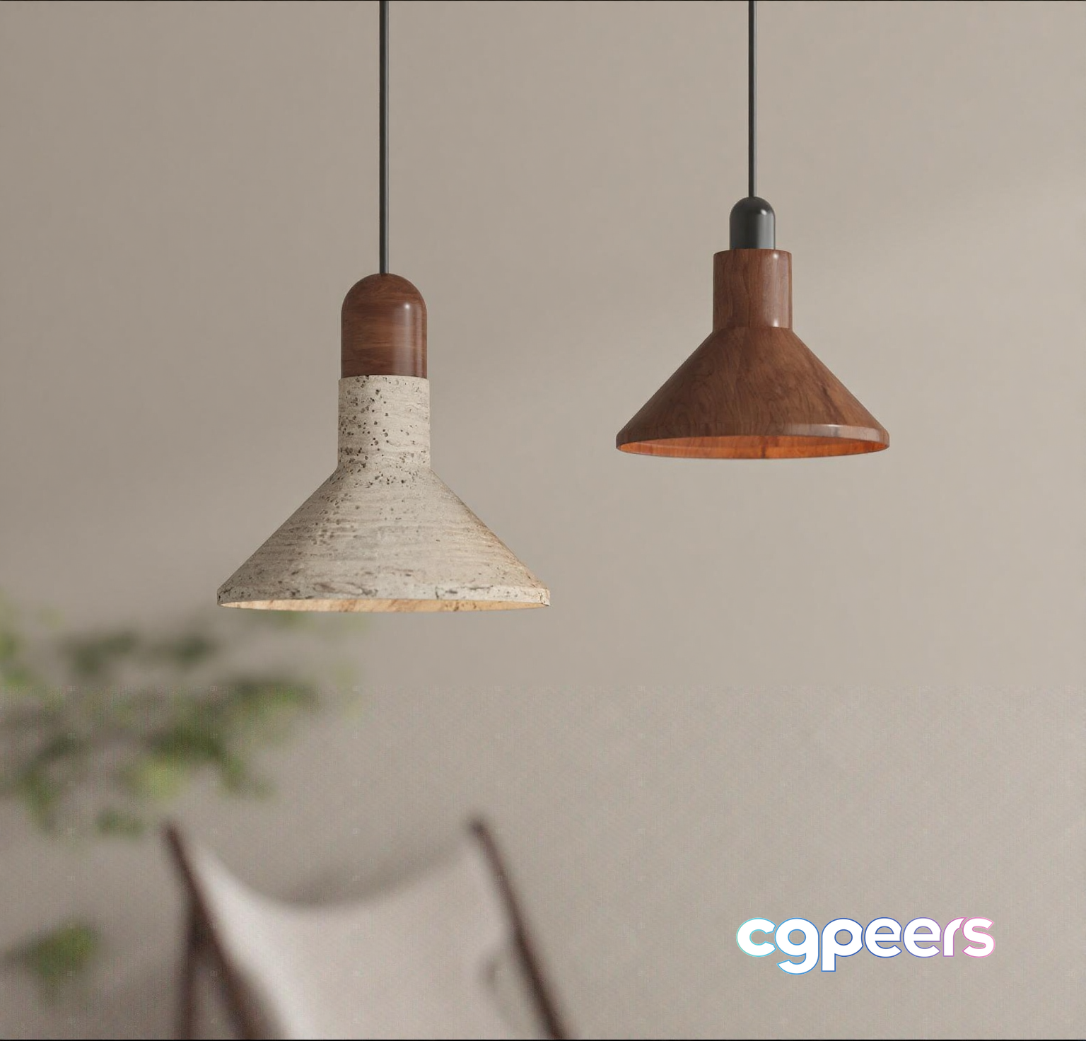 Two Hanging Lamps 3D Model - 23066 - VRAY Render Two Hanging Lamps 3D Model - 23066 - VRAY Render