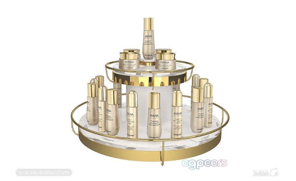 A Collection Of Gold Beauty Products 3D Model - 8572 - VRAY Render