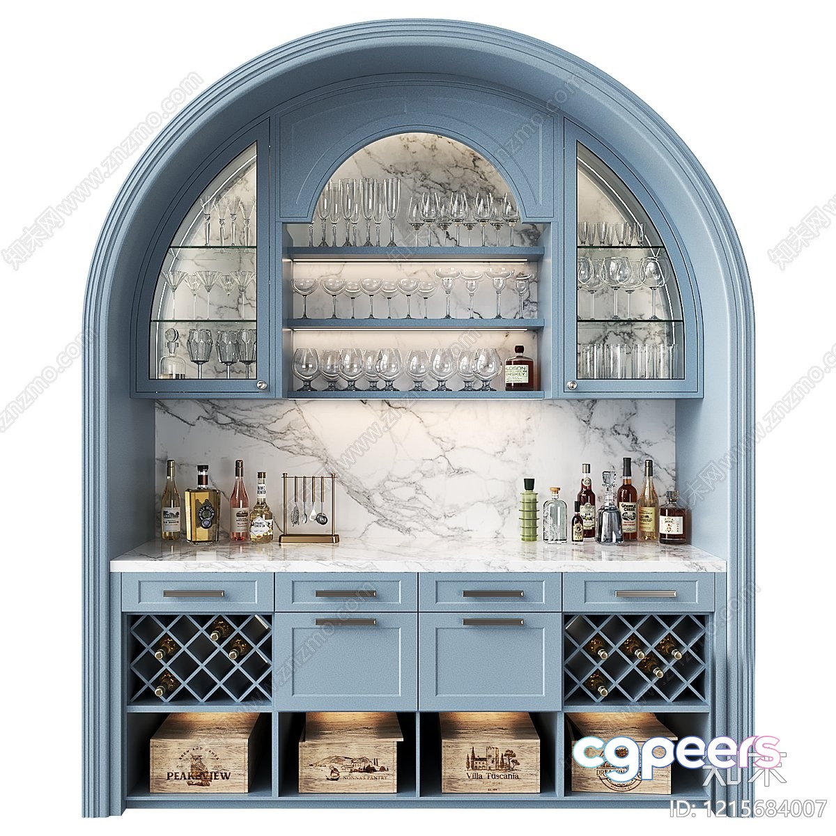 A Wine Bar 3D Model - 12292 - VRAY Render