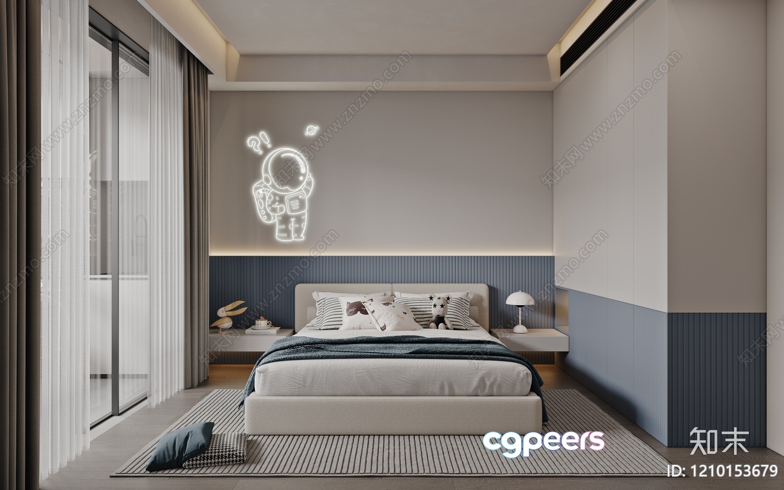 Cozy Modern Bedroom 3D Model - 23686 - VRAY Render