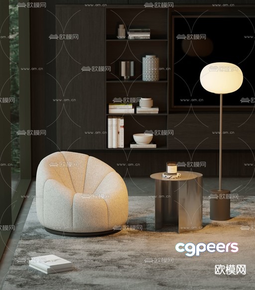 Modern Living Room 3D Model - 13633 - VRAY Render