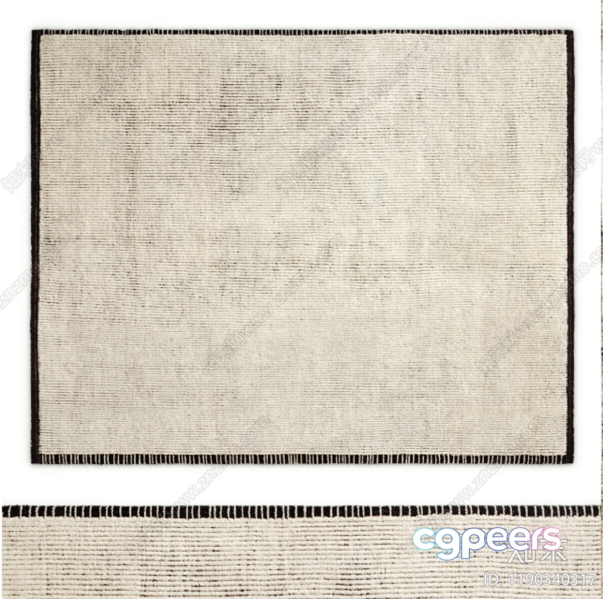 The Single Main Subject Is A Rug With A Black Border 3D Model - 4686 - VRAY Render