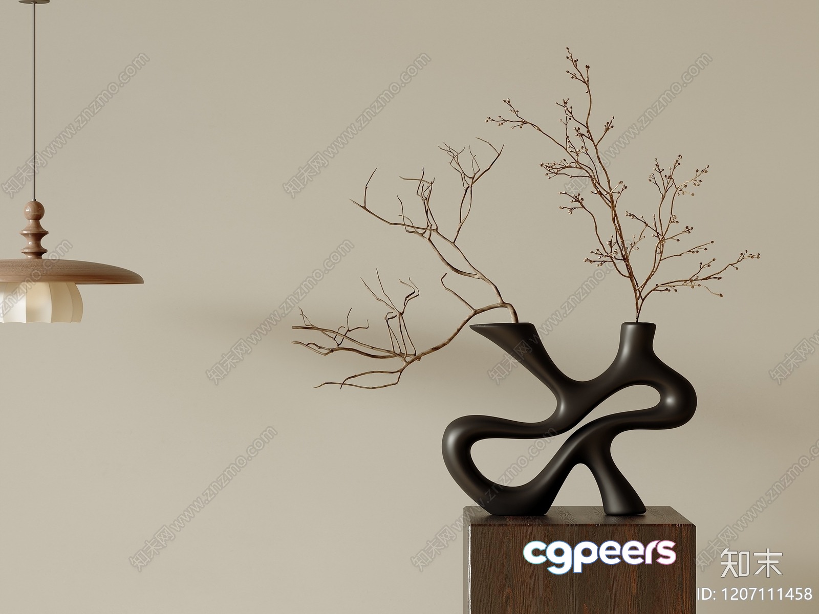 A Modern Vase With Branches 3D Model - 11910 - VRAY Render A Modern Vase With Branches 3D Model - 11910 - VRAY Render