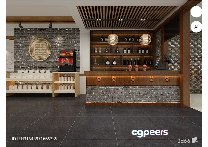 A Modern Bar Area 3D Model - 311 - VRAY Render A Modern Bar Area 3D Model - 311 - VRAY Render