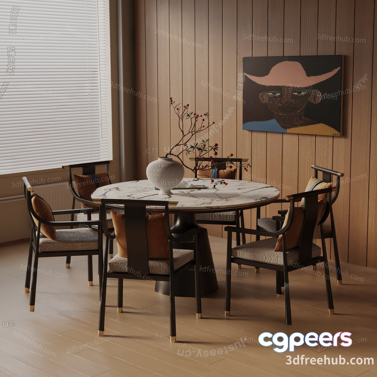 Cozy Dining Room 3D Model - 21863 - VRAY Render Cozy Dining Room 3D Model - 21863 - VRAY Render