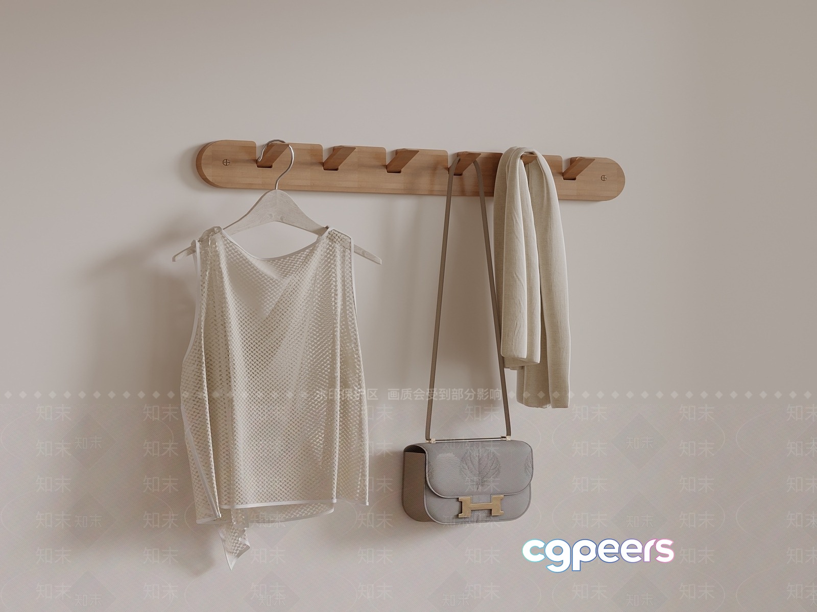 Modern Coat Rack 3D Model - 11223 - VRAY Render