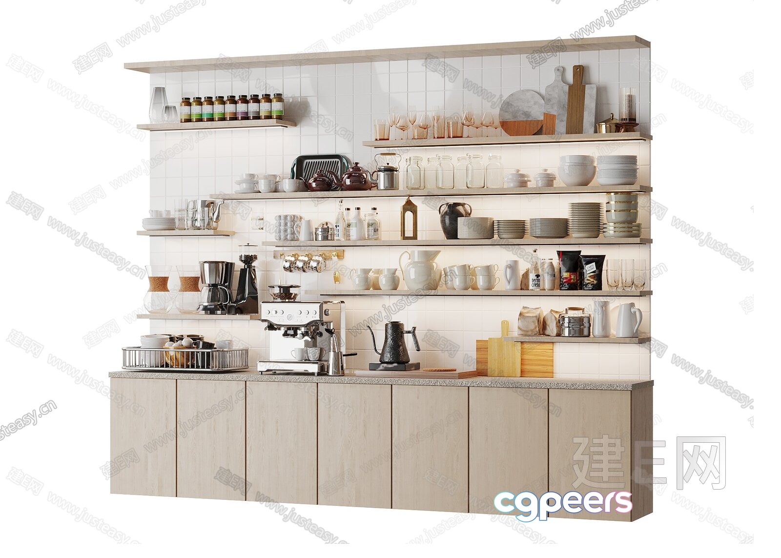 Kitchen Storage And Prep Area 3D Model - 13308 - VRAY Render