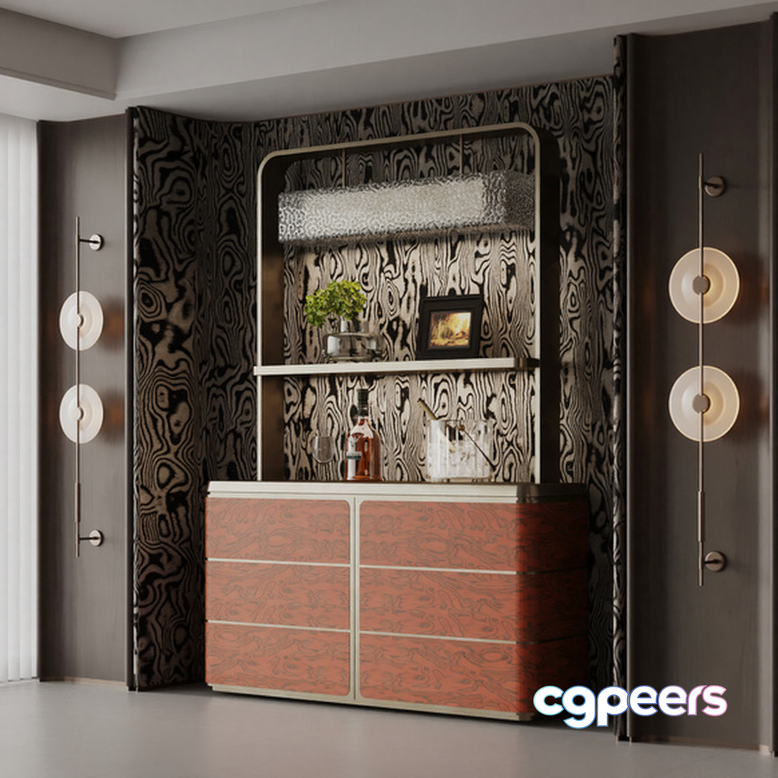 Modern Home Bar 3D Model - 21714 - VRAY Render