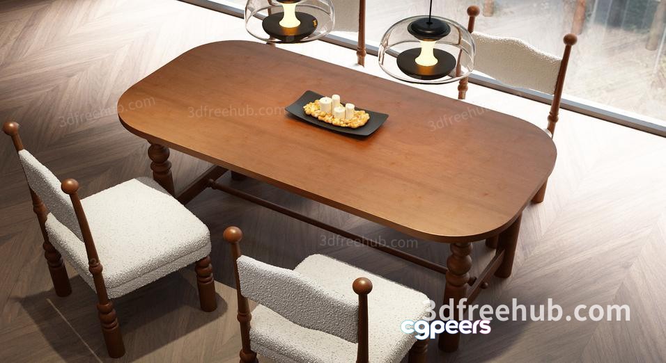 Modern Dining Room 3D Model - 21970 - VRAY Render